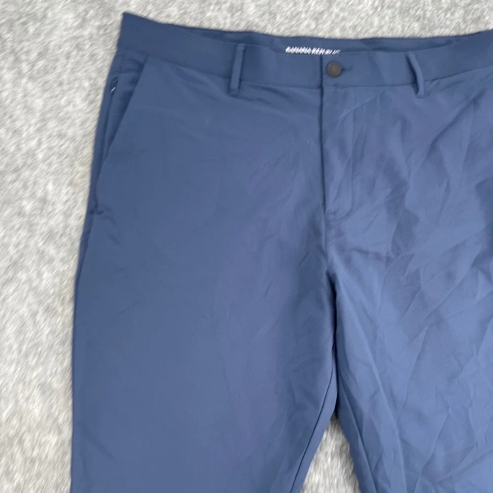 Banana Republic Chino Pants Mens 38x27 Navy Blue Performance Core Temp Slim Fit
